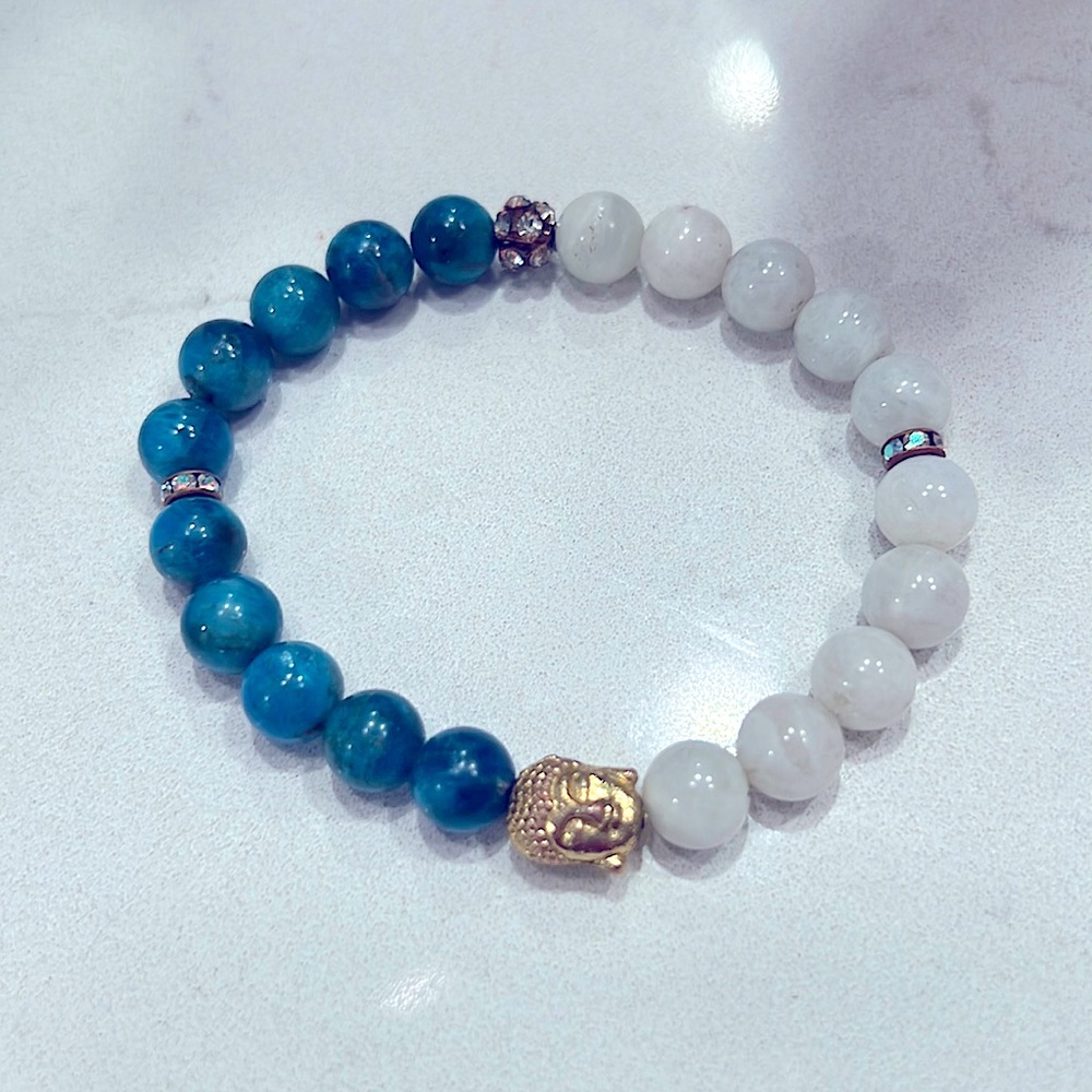 Handmade Gemstone Bracelet with Buddha Charm